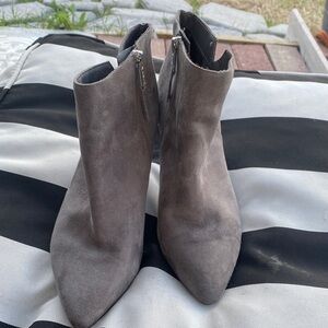 Sam & Libby Charcoal Suede Ankle Booties